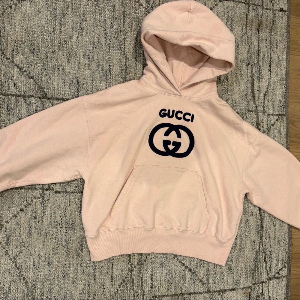 Gucci Blush Hoodie with Interlocking G Logo Small